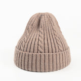 Autumn and Winter Fried Dough, Twist Knitting Warm Wool Hat (Pack of 2)