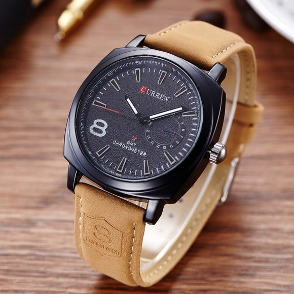 Cool Fashion Watch Brand, Men Students' PU Belt Watches