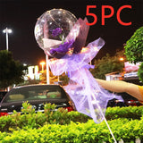 LED Luminous Balloon Rose Bouquet, Transparent Bobo Ball Rose