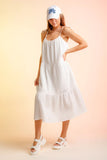 Women’s Spaghetti Strap Summer Dress – Casual Sleeveless Tiered Midi Skirt