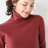 Women’s Pure Cashmere Turtleneck Knit Sweater