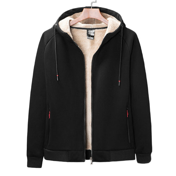 Hooded Men's Cashmere Simple Plus-size Jacket