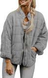 Winter Zip-up Stand Collar Coat with Pockets, Fashion Solid Color Plaid Long Sleeved Jacket, Women's Clothing