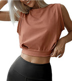 Sexy Navel-exposed Sweatshirt, Summer Loose Sleeveless T-shirt, Running Fitness Yoga Crop Tops, Women's Clothing