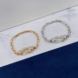 European and American Buckle with Diamond, Large Bracelet
