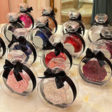 Natural Eternal Fake Flower Ornaments, Transparent Cover Dried Rose Gift Box for Christmas New Year Valentine's Day, Home Decor