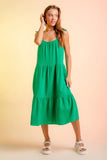 Women’s Spaghetti Strap Summer Dress – Casual Sleeveless Tiered Midi Skirt