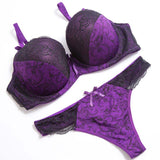 Lace Color Matching, Plus Size, Bra Underwear Set