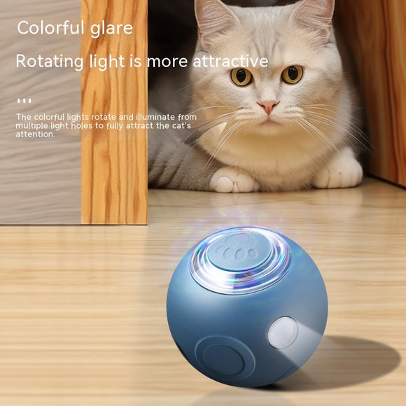 Smart Cat Toy Ball with Automatic Obstacle Avoidance, Rotating Motion & Luminous Light