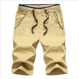 Men’s European and American Style Cotton Straight Pants – Mid-waist Washed Summer Wear