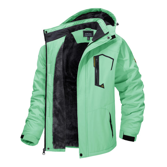 Outdoor Waterproof Winter Jacket with Detachable Hat for Teens and Young Men