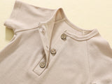 Baby Summer Short Sleeve Romper – Soft Cotton Button Bodysuit for Infants