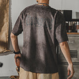 Retro Washed T-shirt, Heavy Short-sleeved Shirt for Men