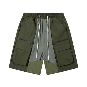 Men's Functional Outdoor, Color Contrast Patchwork Workwear Shorts