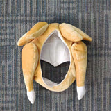Plush Roasted Turkey Hat – Funny Thanksgiving Costume Party Headwear