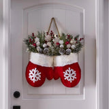 Glove-shaped Christmas Wreath – Decorative Garland for Door, Window & Gate, Xmas Party Decor