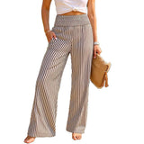 Loose-fit, Ruched, High-waisted, Straight-leg Women's Trousers