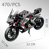 Assembled Motorcycle Boys' Puzzle, Small Particles Building Blocks Gift Box