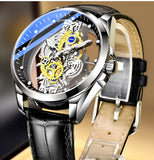 Gold Skeleton Vintage Automatic Quartz Men's Watches, Top Brand Luxury Tool