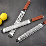Wooden Handle Stainless Steel Cheese and Chocolate Grater