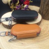 Car Key Bag, Universal Leather Zipper Key Pouch (Pack of 2)