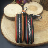 Car Key Bag, Universal Leather Zipper Key Pouch (Pack of 2)