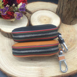 Car Key Bag, Universal Leather Zipper Key Pouch (Pack of 2)