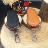 Car Key Bag, Universal Leather Zipper Key Pouch (Pack of 2)