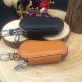 Car Key Bag, Universal Leather Zipper Key Pouch (Pack of 2)