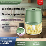 USB Rechargeable Electric Garlic Press, Portable Wireless Food Chopper Mini Complementary Food Mixer