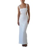 Sequin Sling, Square Collar, Backless Dress or Skirt