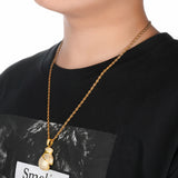 Zircon Faux Gold Boxing Gloves, Pendant Necklace