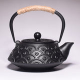 Cast Iron Peony Boiling Teapot, Pig Iron Teapot, Uncoated Tea Set