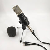 BM800 Studio Condenser Microphone, USB Plug-and-Play with Reverb and Volume Control