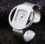 Women's New Luxury Brand Bracelet Watch, Gold Silver Dial Lady Dress Quartz Clock
