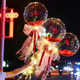 LED Luminous Balloon Rose Bouquet, Transparent Bobo Ball Rose