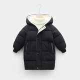 Kids' Heavy Winter Puffer Jacket – Cozy Hooded Outerwear for Children