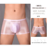 Oil Glossy, U Convex, Ultra-thin, Transparent, Men's Comfortable Stretch Shorts