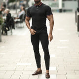 Slim Fit, Flat Knit, Casual Short Sleeve, Polo Shirt