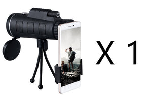 Compatible with Apple, Monocular Telescope Zoom Scope with Compass, Phone Clip Tripod