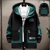 Color Matching Overalls, Spring and Autumn Hooded Jacket