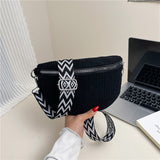 Women’s Corduroy Crossbody Waist Bag, Single-shoulder Style