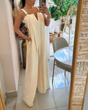 Spring and Summer Solid Color Wide Leg Jumpsuit for Women