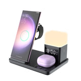 6-in-1 Small Night Lamp Alarm Clock with Wireless Charger