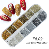 Nail Gold and Silver Glitter, Laser Sequins