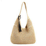 Hand-woven Underarm Hand Carrying Easy Matching, Large Capacity Straw Bag