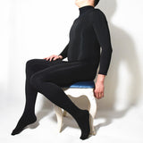 Winter Men's Fleece One-piece Bodysuit, Thick Warm Full Stockings