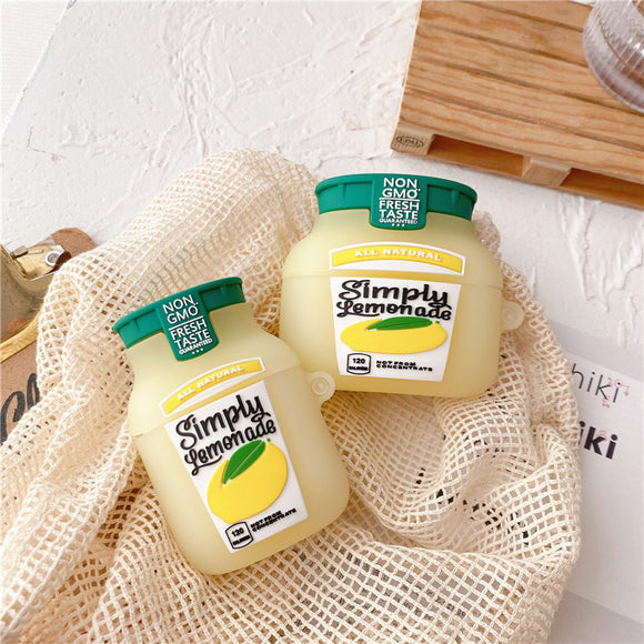 Creative Lemon Water Bottle, Earphone Soft Case