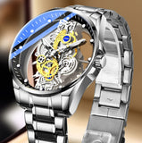 Gold Skeleton Vintage Automatic Quartz Men's Watches, Top Brand Luxury Tool