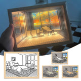 Illuminated LED Light Therapy Picture Frame, Decorative Wall Painting Bedside Lamp, Sunshine Glow Gift